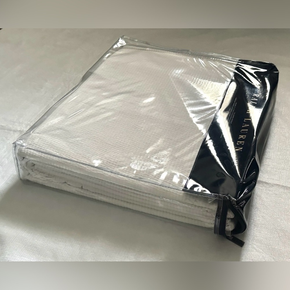 $400 NEW RALPH LAUREN HOME COVERLET FULL / QUEEN LIGHTWEIGHT PARCHMENT WHITE